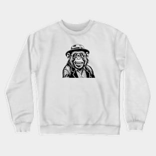 Cool Monkey Wearing Sunglasses and Laughing Crewneck Sweatshirt